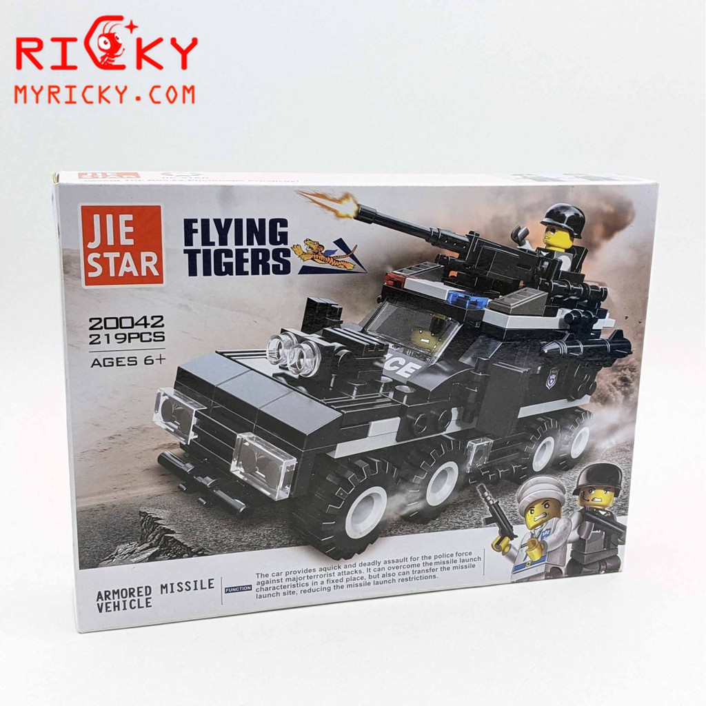 LEGO xếp hình biệt đội cảnh sát Flying Tiger 219 miếng - Lắp ráp mô hình xe cảnh sát đặc nhiệm