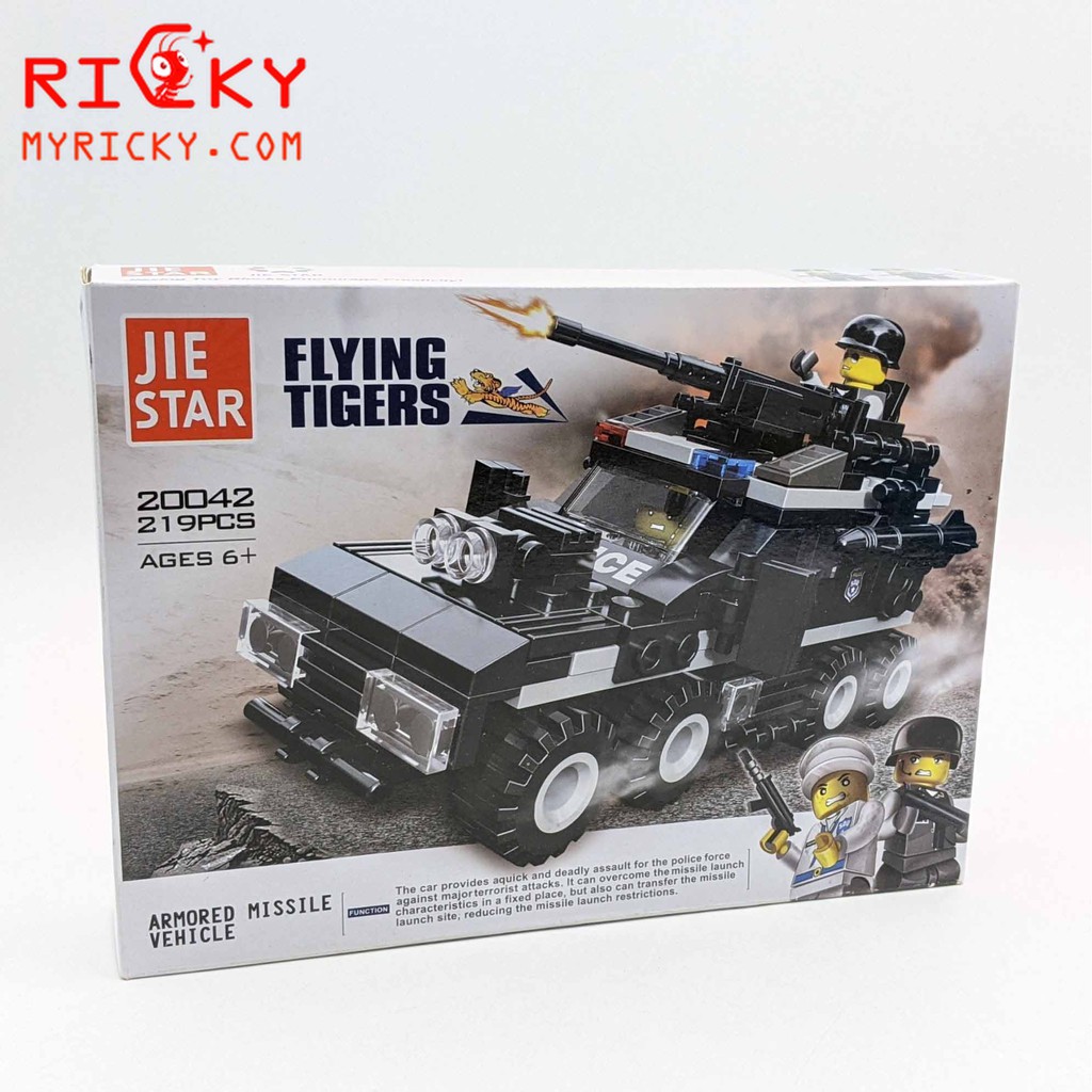 Hộp Xếp Hình  biệt đội cảnh cát Flying Tiger 219 miếng - Lắp ráp mô hình xe cảnh sát đặc nhiệm