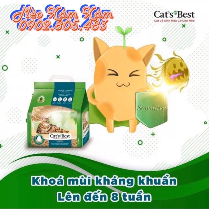 Cat’s best cát vệ sinh gỗ hữu cơ sensitive cho mèo 2.9kg
