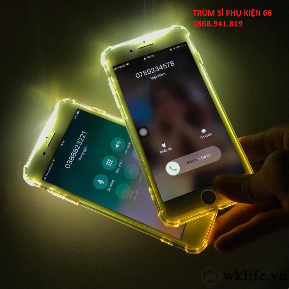[BÁN SỈ] Ốp lưng cao cấp chống sốc phát sáng với đèn flash dành cho điện thoại iPhone