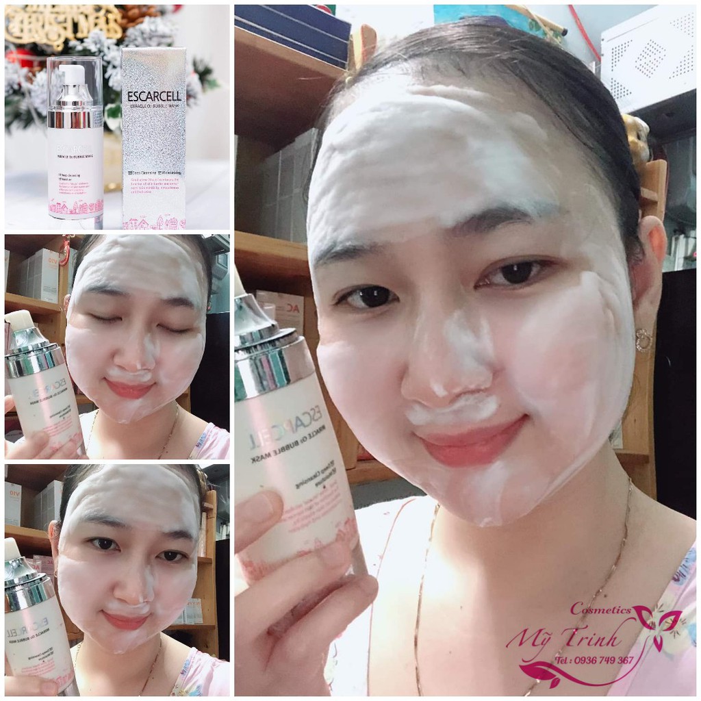 Mặt nạ bong bóng 8 in 1 tẩy tế báo chết Escarcell Miracle Bubble O2 Mask Skinaz Hàn Quốc