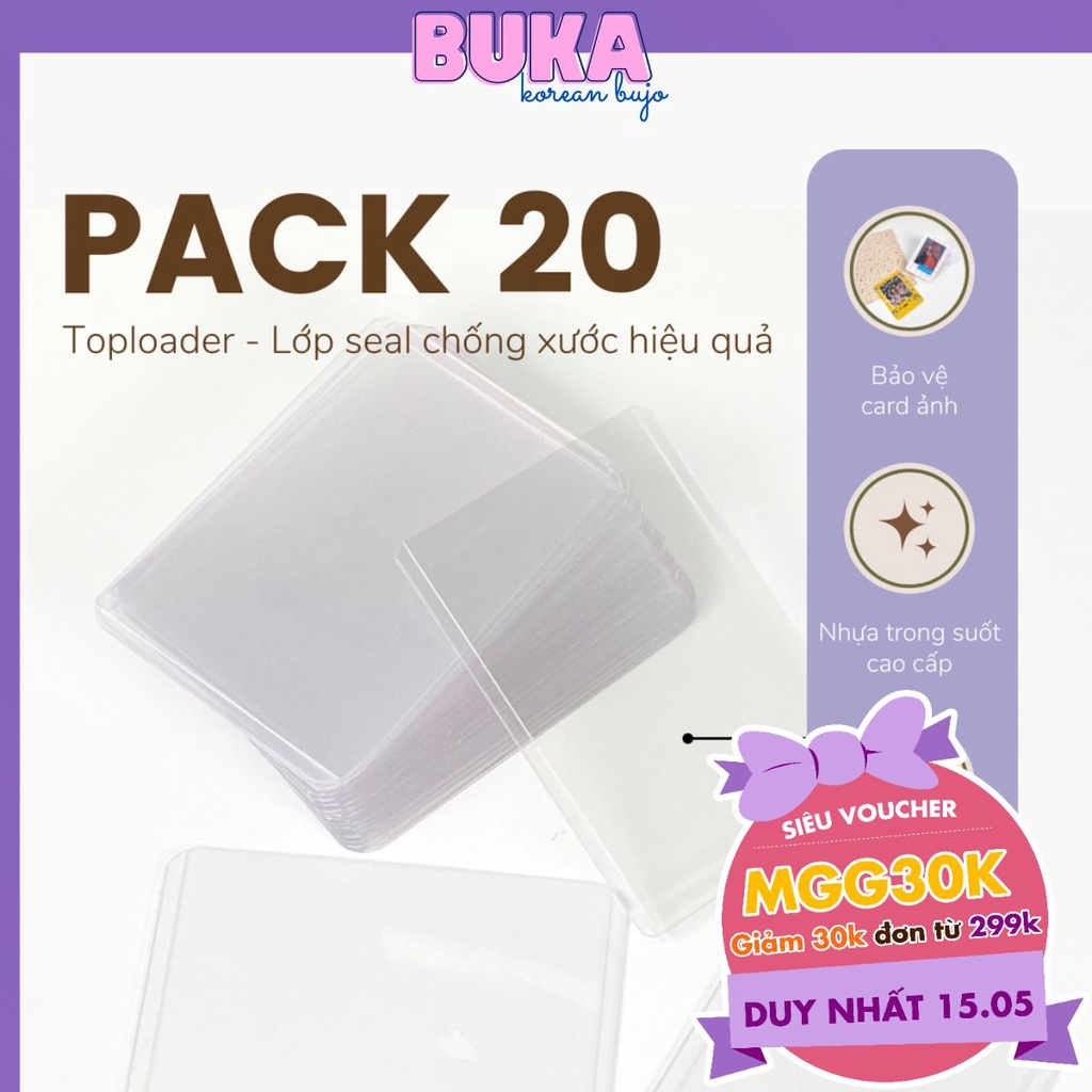 Toploader Buka set 20 chiếc kích thước A7 - B8 đựng card ảnh idol Kpop, đựng card Anime