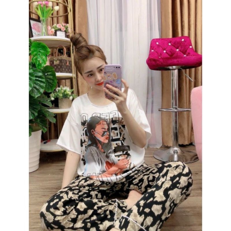 Bộ tay dơi quần dài vải latin
