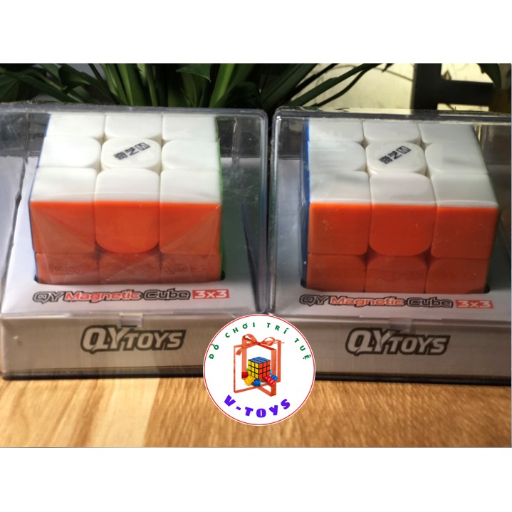 Rubik 3x3 Nam Châm QiYi MS Magnetic Stickerless Rubik 3 Tầng Tặng Kèm 1 Đế Moyu