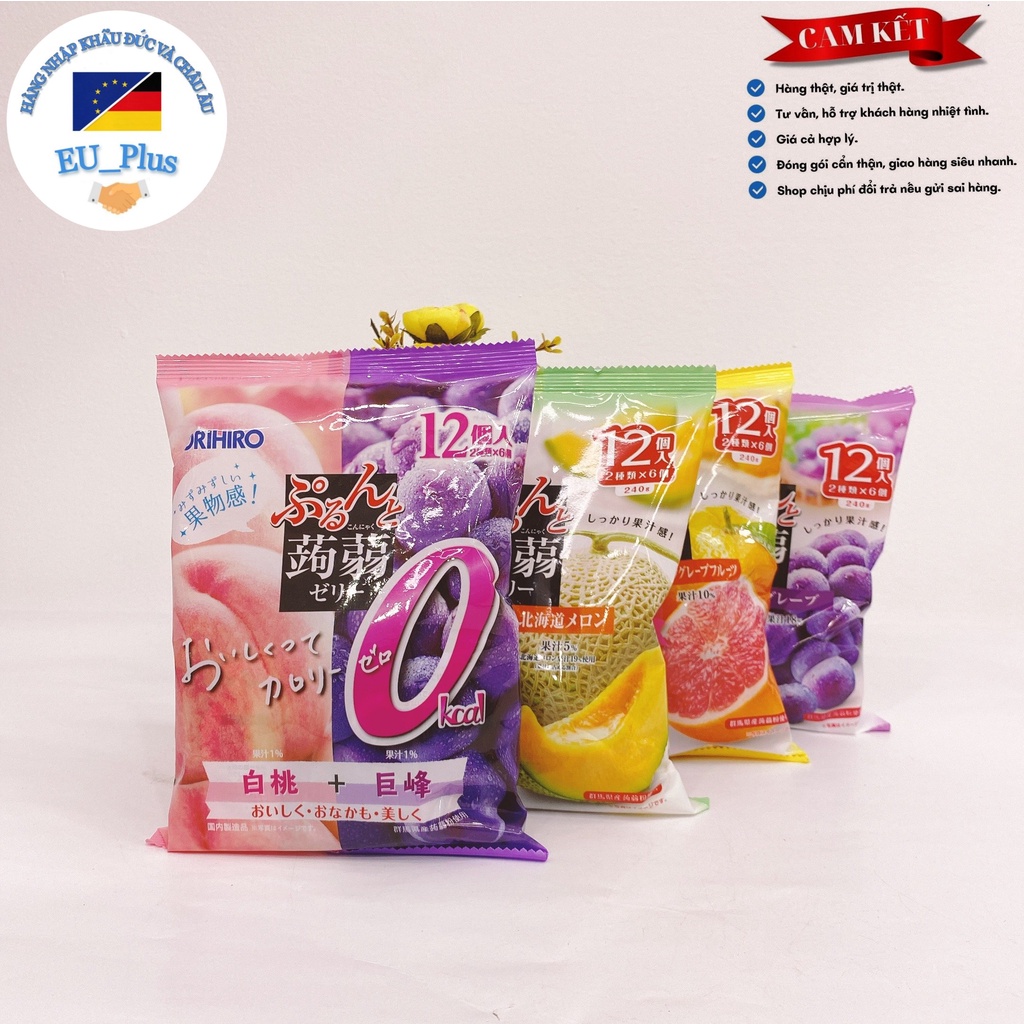 [HÀNG NHẬT] Thạch Nhật Orihiro 240g 12 chiếc - các vị trái cây- HSD 2022