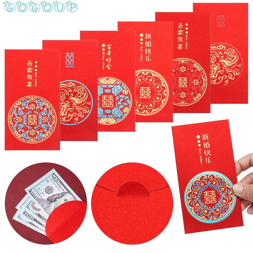 Set 10 bao lì xì đỏ may mắn cho tiệc cưới/năm mới