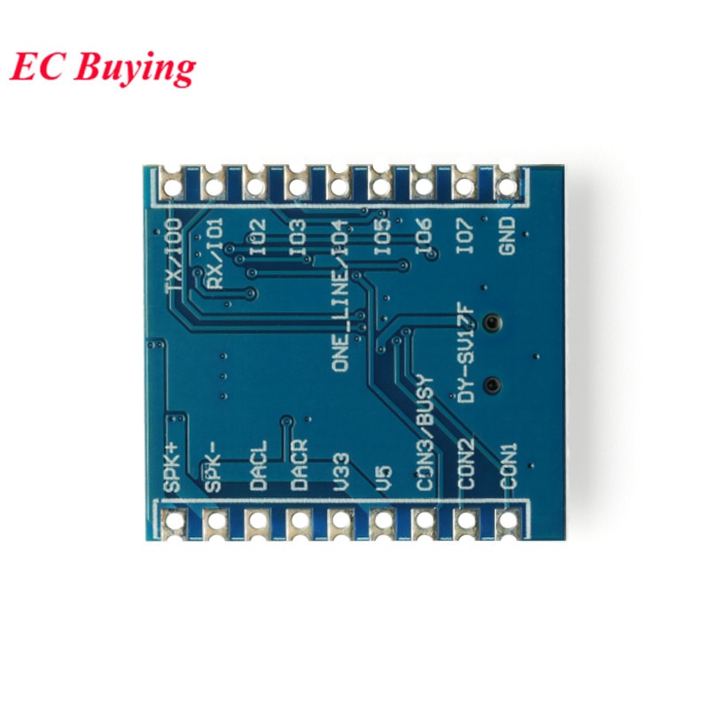 Voice Playback Module DY-SV17F MP3 Voice Module WAV Decoding 32Bit IO Trigger UART Control Storage Audio USB Download Flash