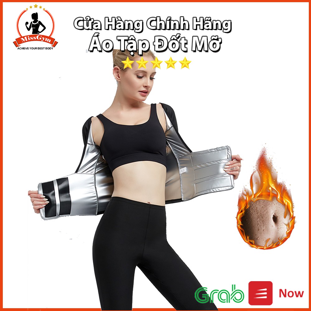 Áo tập siêu đốt mỡ MissGym, đánh tan mỡ bụng và cơ bắp tay, hỗ trợ giữ nhiệt, giảm cân thon gọn