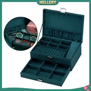[Hellerytw] Hộp đựng đồ trang sức nhung Bông tai Bông tai Vòng cổ Hộp lưu trữ trưng bày đồng hồ