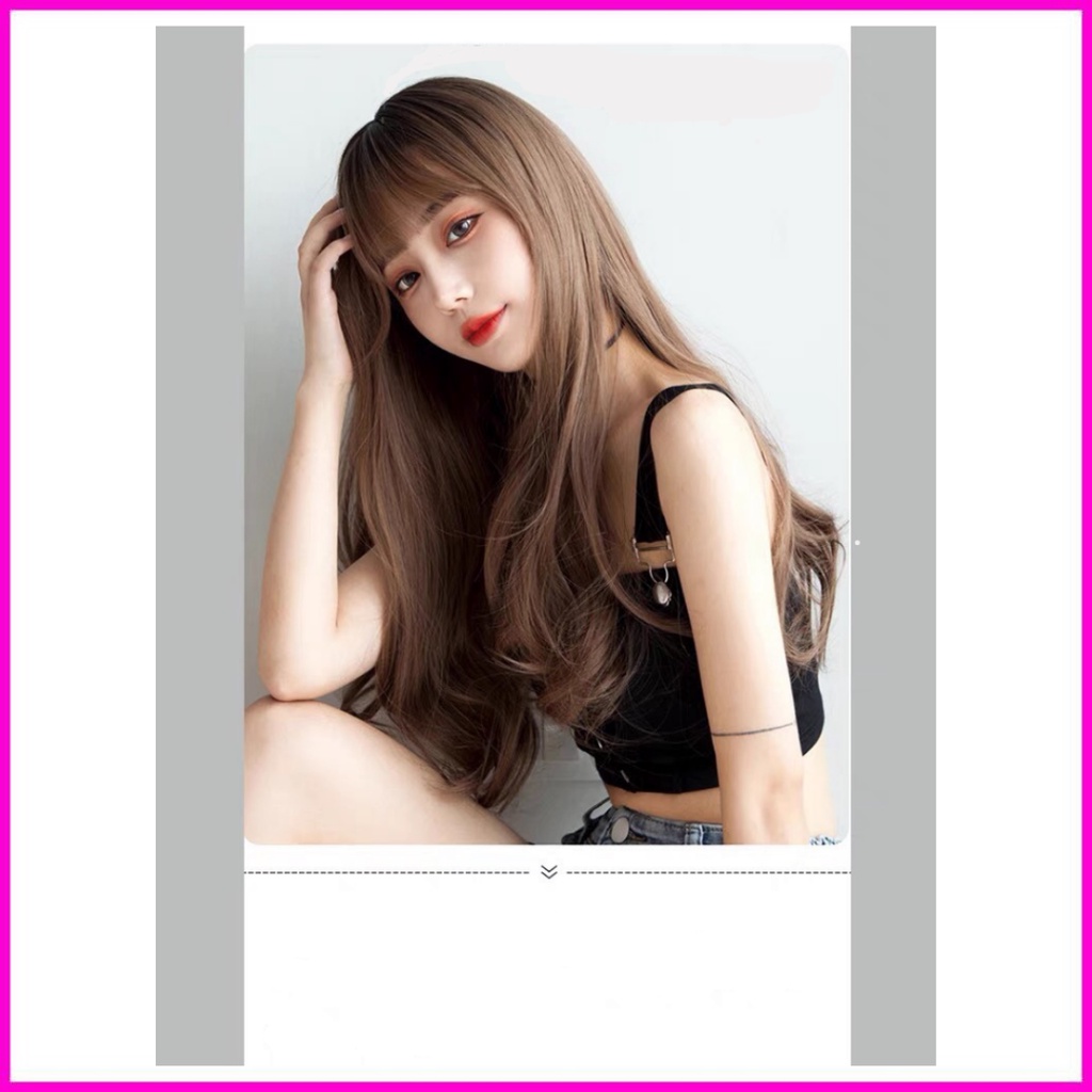Tóc giả nữ nguyên đầu❤️FREESHIP❤️Tóc cả đầu xoăn dài tặng lưới 8243
