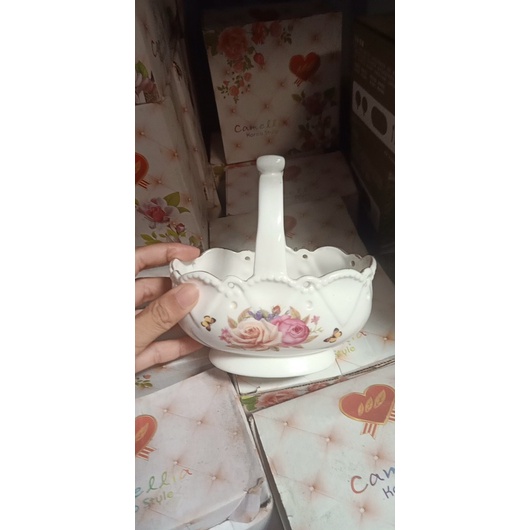 Giỏ sư + dĩa inox 304 ăn hoa quả siêu đẹp
