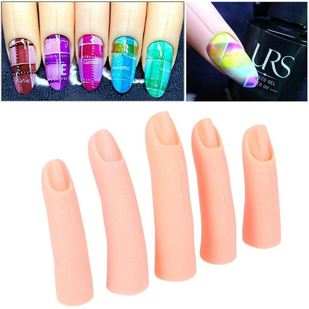 [Hàng mới về] Set 5 ngón tay giả bằng silicon có thể tái sử dụng dùng luyện tập làm móng nghệ thuật