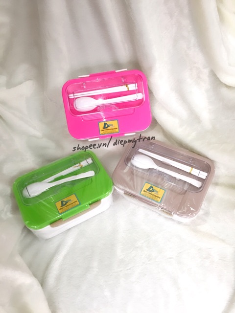 Hộp cơm 2 tầng nhiều ngăn kèm muỗng đũa | BigBuy360 - bigbuy360.vn