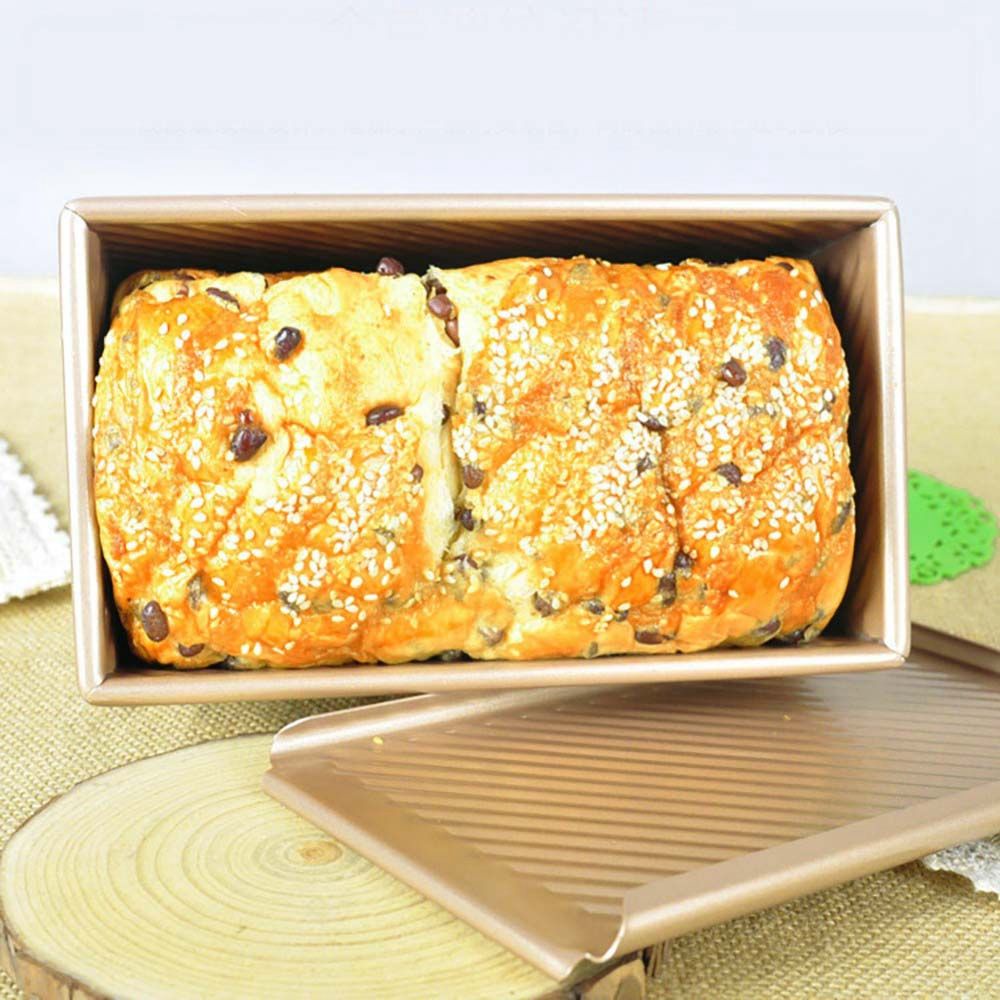 Khuôn làm bánh mì hình chữ nhật bằng hợp kim chống dính có nắp đậy tiện dụng
