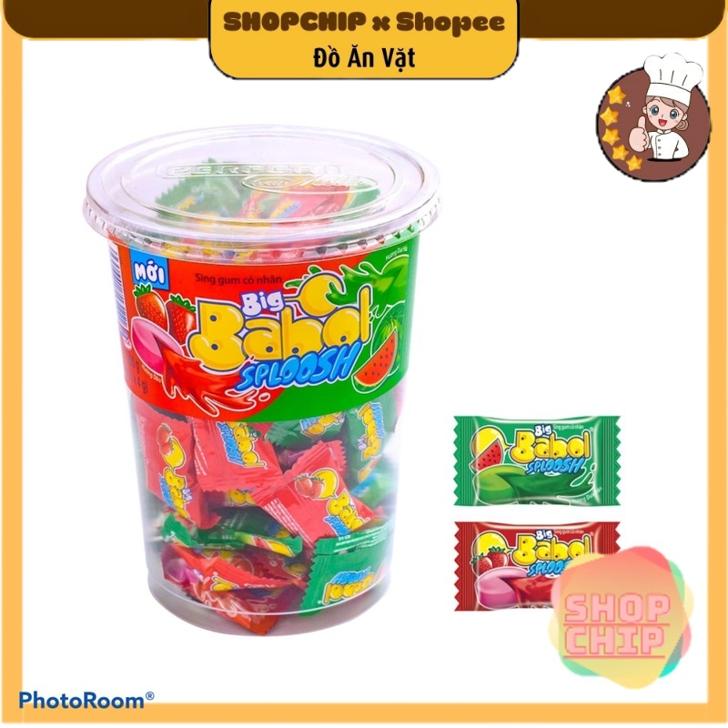 HỘP KẸO CAO SU BIGBABOL CÓ NHÂN MIX VỊ TẦM 40 CÁI