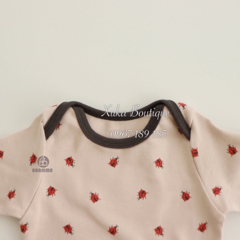 Bodysuit Dài Tay Kèm Quần BBAMMA Quảng Châu Cao Cấp Cho Bé 0-2 Tuổi Style Hàn Quốc Cotton Dài Tay Thu Đông Cực Đẹp