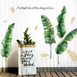 Decal dán tường lá xanh