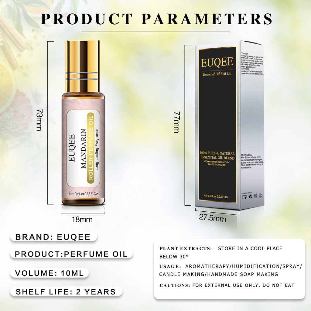 Tinh dầu nước hoa Euqee 10ml dạng lăn mùi hương lâu dài