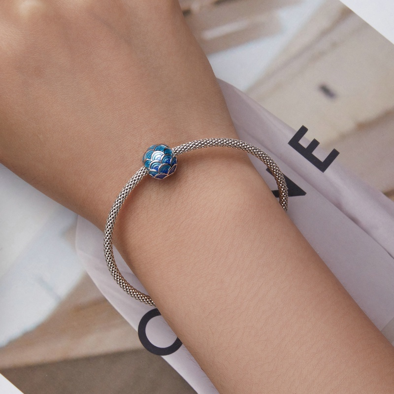 BAMOER Mặt Vòng cổ Hình Vảy Rồng Bằng Bạc 925 Thời Trang DIY