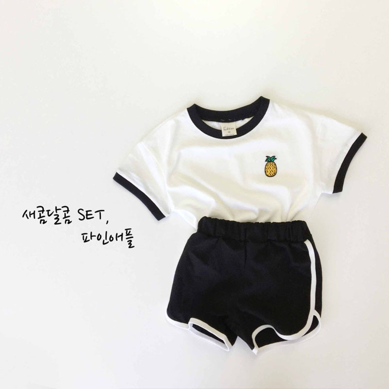 Bộ Đồ Ngắn Tay Thời Trang Mùa Hè Hàn Quốc Mới Năm 2021 Dành Cho Trẻ Em