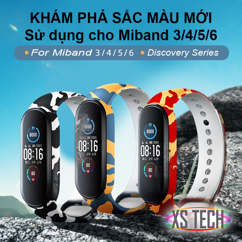 Dây đeo thay thế Xiaomi Miband 3 4 5 6 rằn ri sắc màu mới (camouflage)