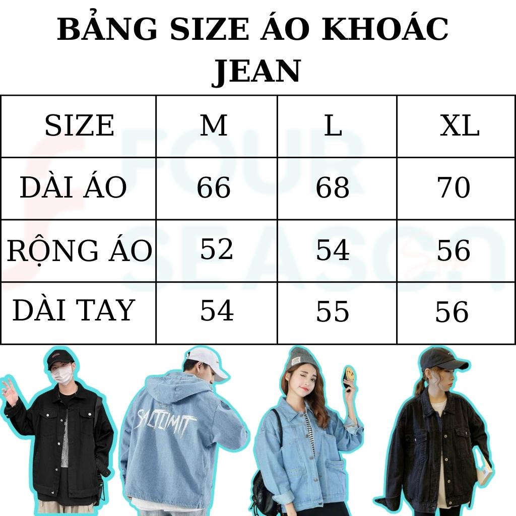 Áo Khoác Bò Nữ,Áo Khoác Jean Nam Akj03 FOUR_SEASON Trẻ Trung,Năng Động