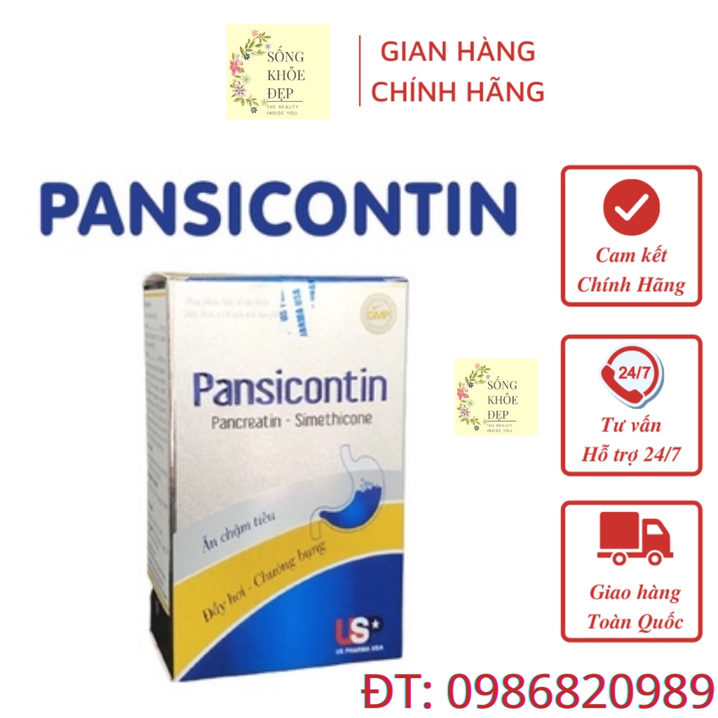 PANSICONTIN -  Giúp tăng cường tiêu hóa, giảm đầy hơi, chướng bụng, ăn chậm tiêu
