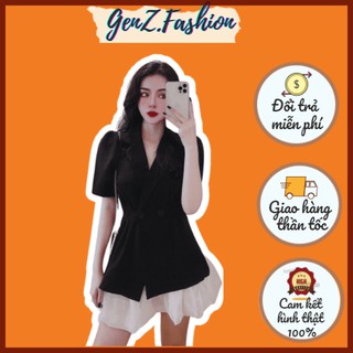 ⭕️ [CÓ HÌNH/VIDEO THẬT - HÀNG CAO CẤP] Set Bộ Áo Vest Blazer Mix Chân Váy Bồng Bềnh_Mã CD014_GenZ Fashion