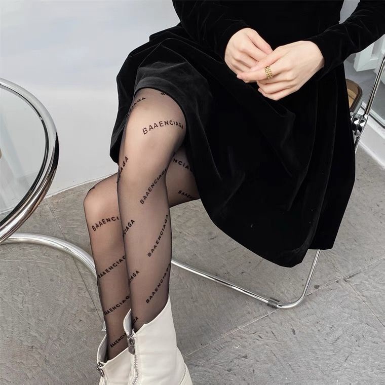 Trắng cao cấp bên sexy đôi c thư Vớ Lụa Màu Đen Đính Đá Kim Cương Chống Móc Phong Cách Mới Dành Cho Nữ