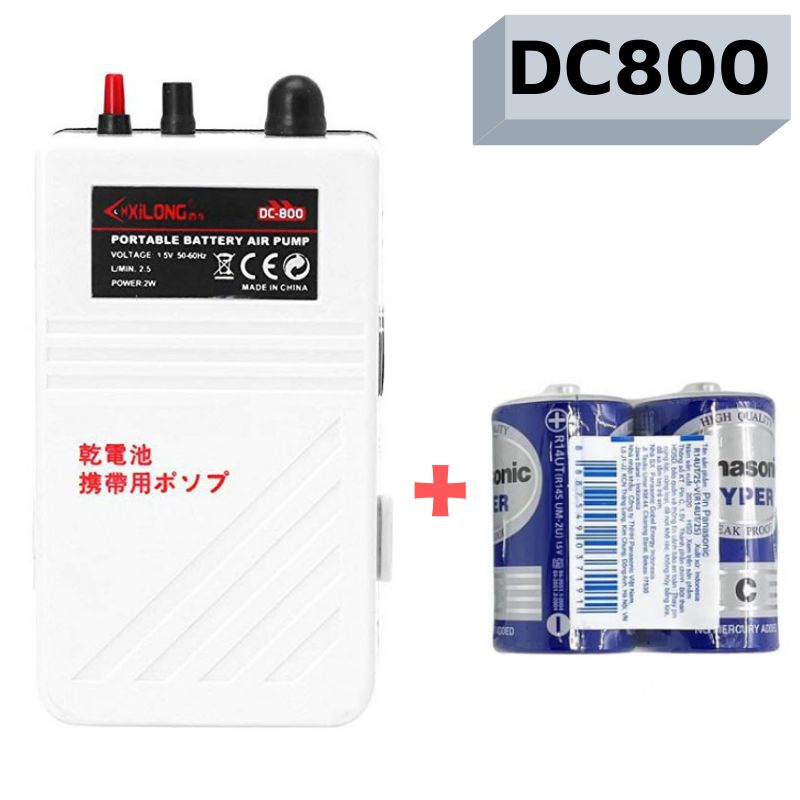 [TẶNG 2 PIN] SỤC OXI CÁ DC800