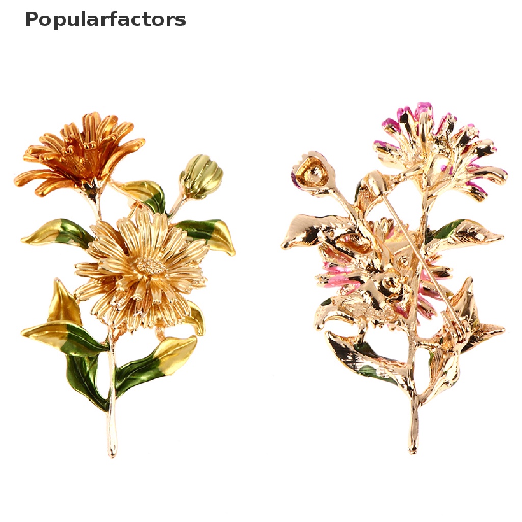 Ghim cài áo kim loại tráng men thiết kế bông hoa sang trọng thời trang