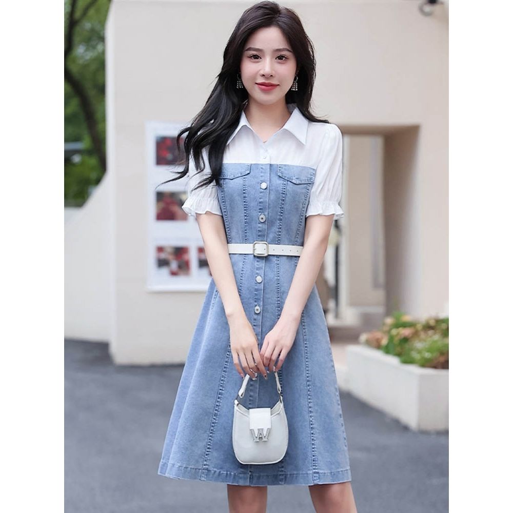 Đầm Denim Thời Trang Hàn Quốc Mới 2022 Cho Nữ