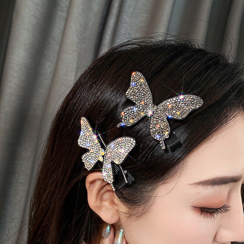 Kẹp tóc Haimeikang hình bướm đính đá thời trang cho nữ