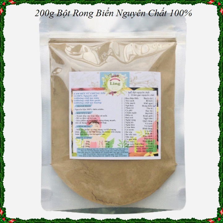 Bột Rong Biển 200g nguyên chất thiên nhiên 100% có giấy VSATTP và ĐKKD dùng đa công dụng