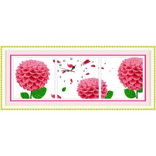 Tranh Thêu Chữ Thập Đồng Hồ Cẩm Tú Cầu Y8134 (KHÁCH TỰ THÊU) KT:132X52CM