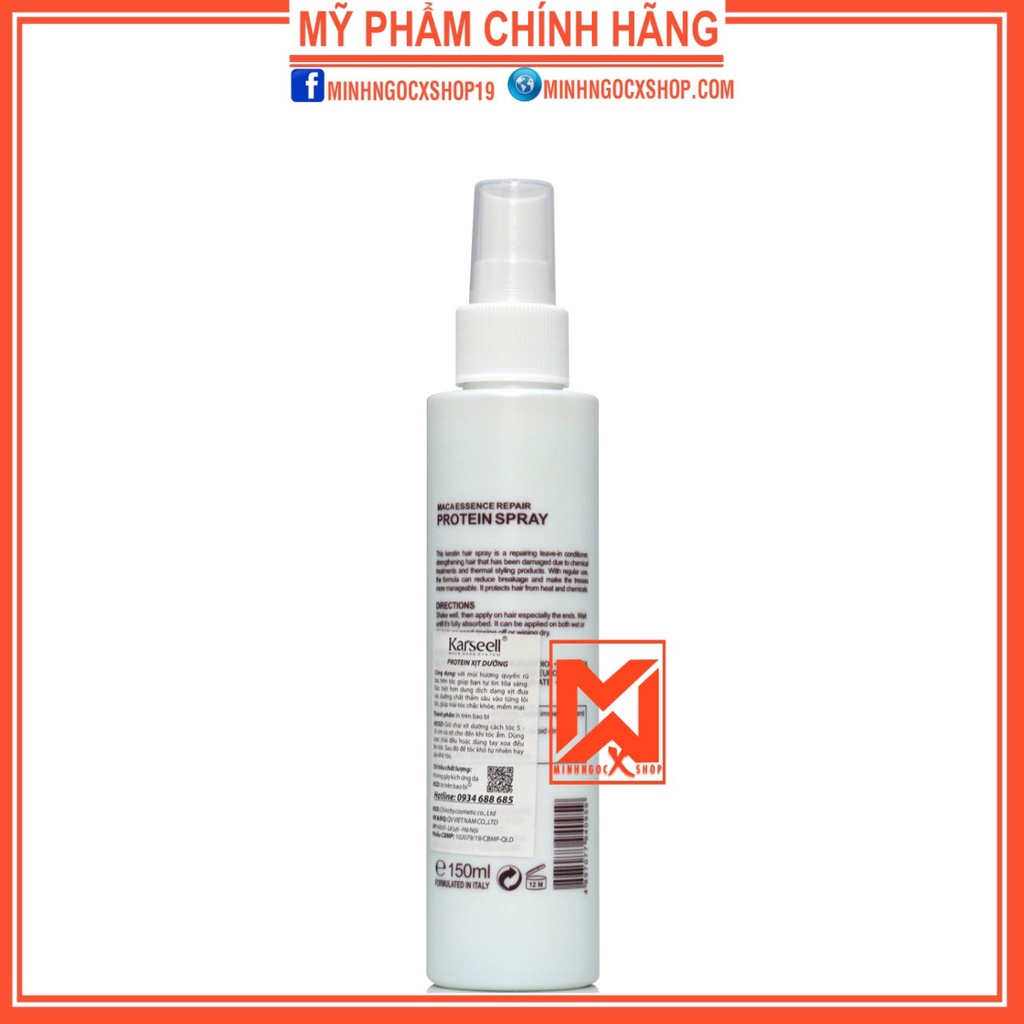 Xịt dưỡng chống cháy tóc KARSEELL PROTEIN SPRAY 150ml chính hãng