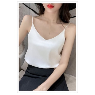 Áo Hai Dây Lụa Cổ Tim Nữ Cao Cấp