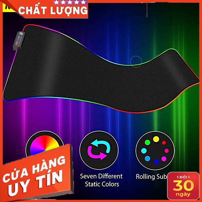 Miếng lót chuột LED RGB - Thảm lót chuột Led RGB full size 90 x 30 x 4cm