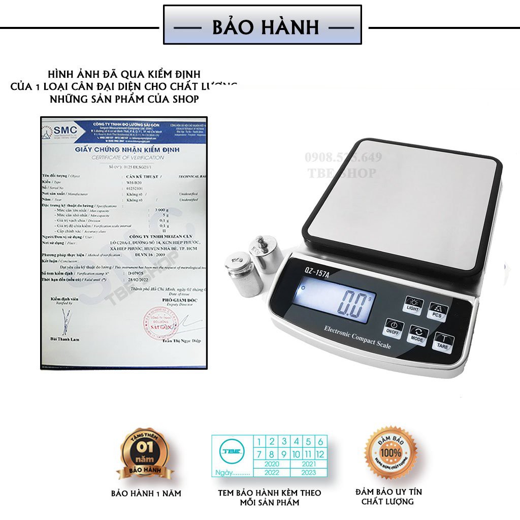 Cân Tiểu Ly 5kg 157A Sạc Điện Pin Trâu Chính Xác Cao  TBE Shop