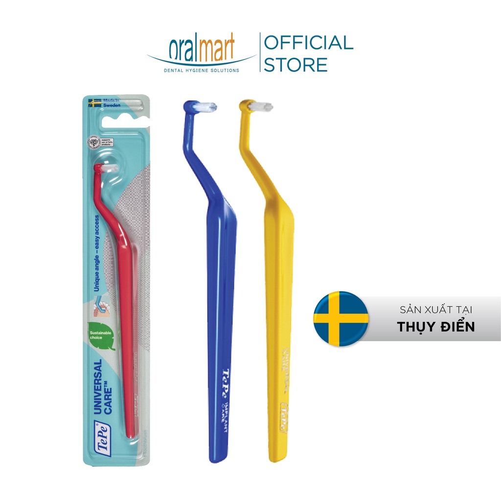 Bàn chải đánh răng đầu vòm dùng cho răng implant Tepe Universal Care