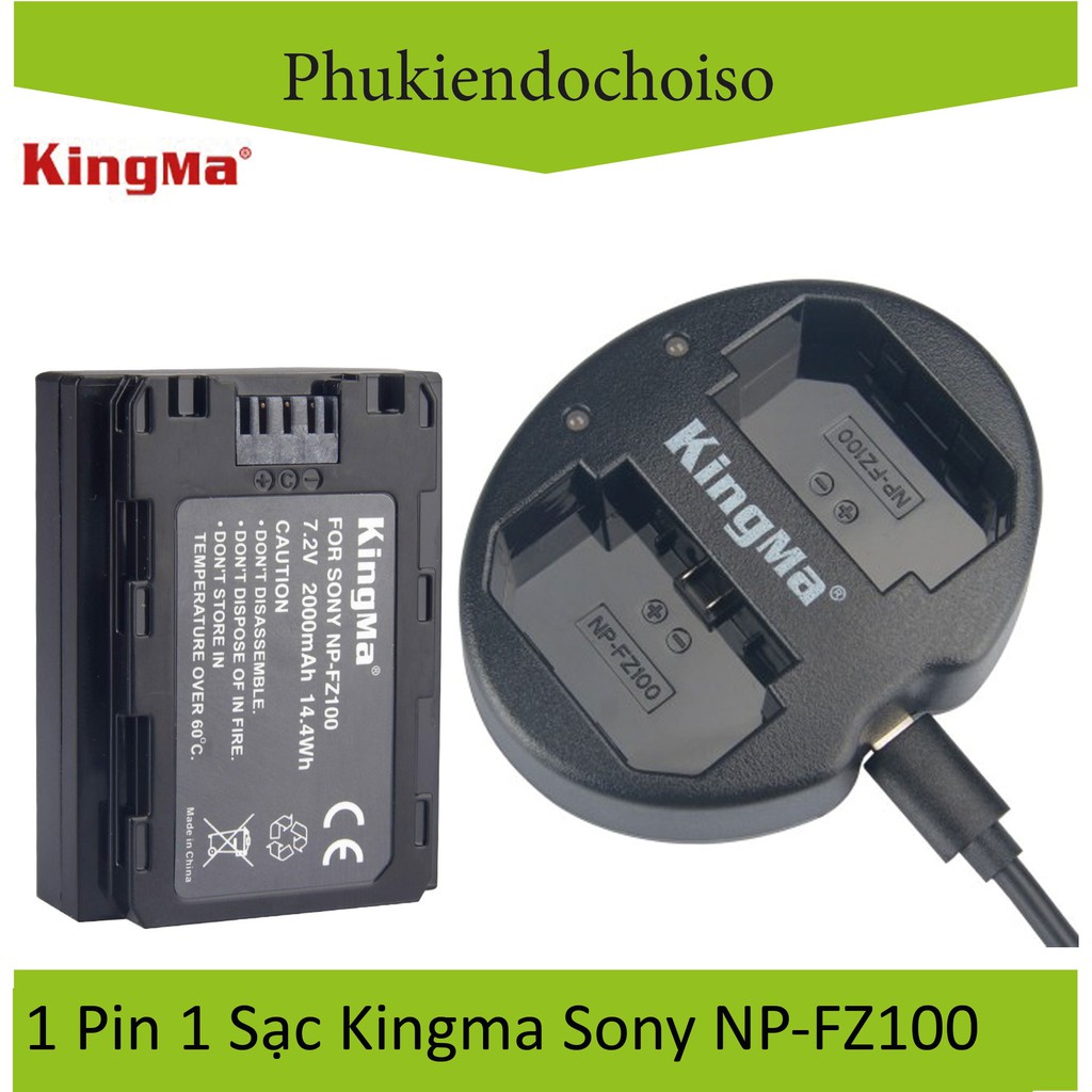 Bộ 1 pin 1 sạc Kingma cho Sony NP-FZ100 + Hộp đựng Pin, Thẻ nhớ