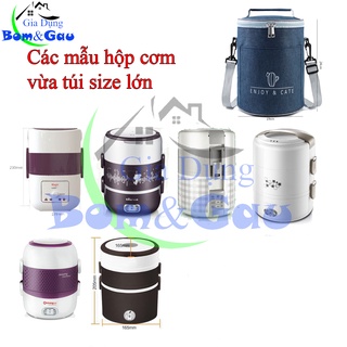 Túi Đựng Hộp Cơm Văn Phòng Hình Trụ Cỡ Lớn 3 Lớp Giữ Nhiệt, Chống Thấm Nước, Có Khóa Kéo, Có Quai Đeo Tiện Dụng