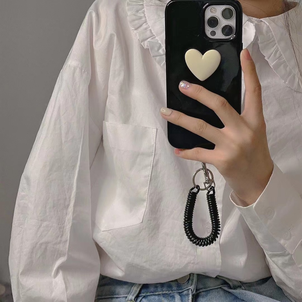 Ốp Điện Thoại Tpu Mềm Chống Rơi Màu Kẹo Hình Trái Tim Có Dây Đeo Cho Iphone 12 Pro Max 11 Pro Max Xs Max Xr X 7 8 Plus 7 Plus