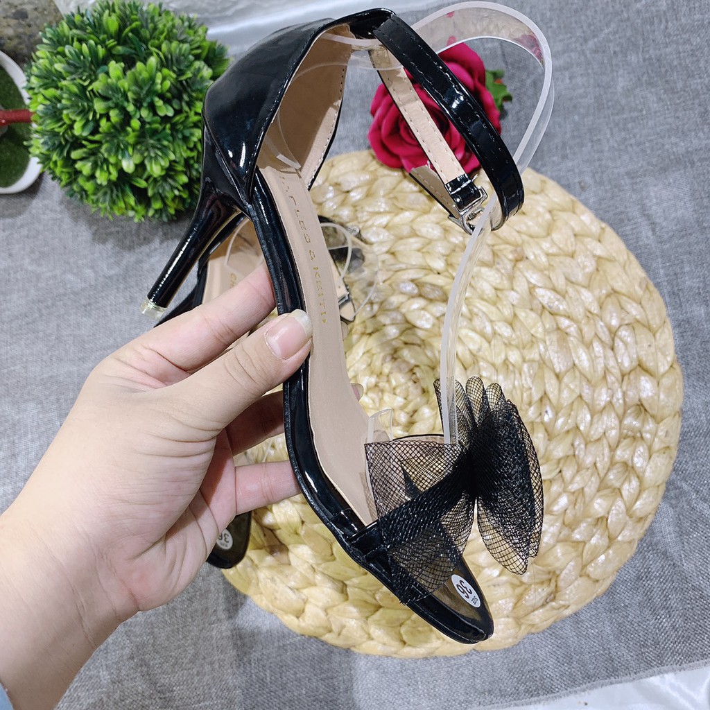 GIÀY SANDAL CAO GÓT NƠ REN HÀ HỒ GÓT NHỌN 7P DỄ ĐI