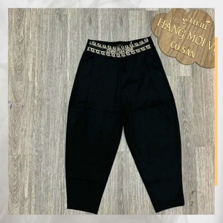 Quần lửng nữ dáng baggy, quần ngố nữ baggy vải Umi cạp chun chữ đa dạng dành cho chị em phụ nữ.