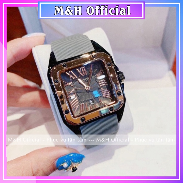 Đồng hồ đeo tay nữ Guou mặt vuông dây da cao cấp, thời trang Hàn Quốc đẹp giá rẻ [Tặng bông tai]