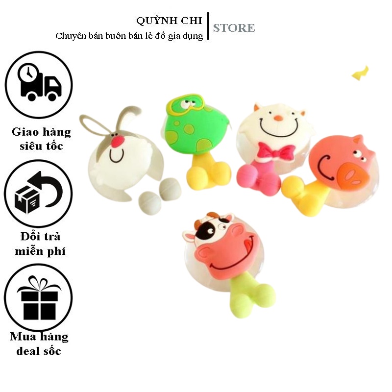 Kẹp Bàn Chải Đánh Răng Hút Chân Không Hình Con Thú Dễ Thương, Ngộ Nghĩnh, Nhỏ Gọn, Dễ Sử Dụng