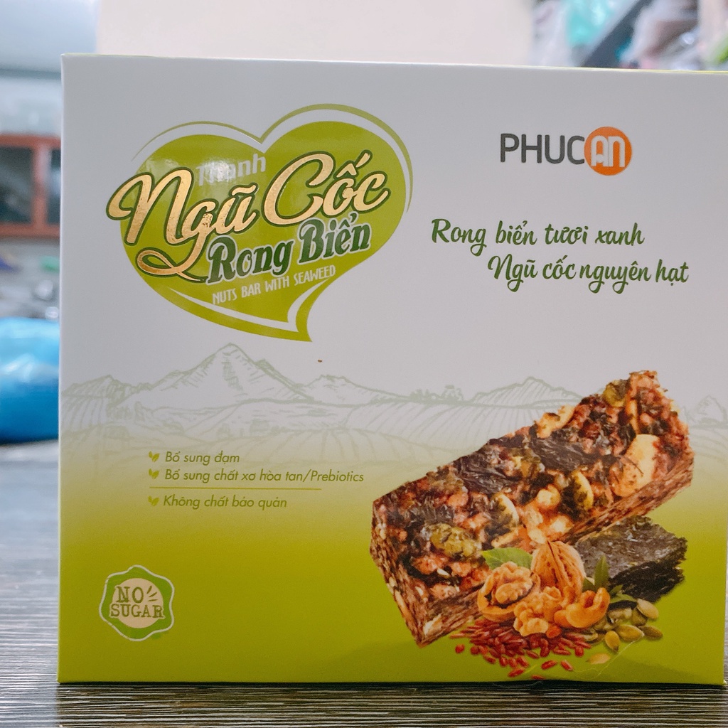 Thanh Gạo Lứt Hạt Dinh Dưỡng Granola Mix Chà Bông, Rong Biển Ăn kiêng giảm cân hộp nougat 250g