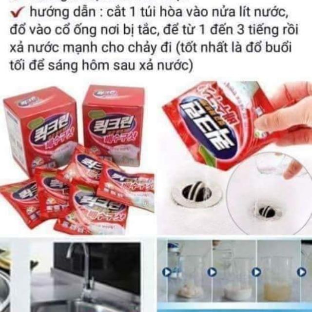 Hộp 5 gói bột thông cống Hàn Quốc cực mạnh.