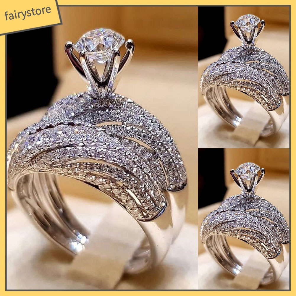 Nhẫn Hợp Kim Đính Đá Lấp Lánh Phong Cách Vintage